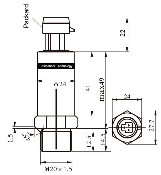 Pressure Sensor Electrical Connection-Packard