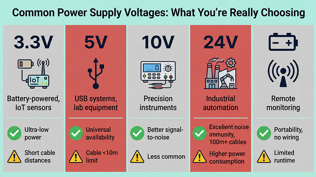 Common power supply voltages-what you are really choosing