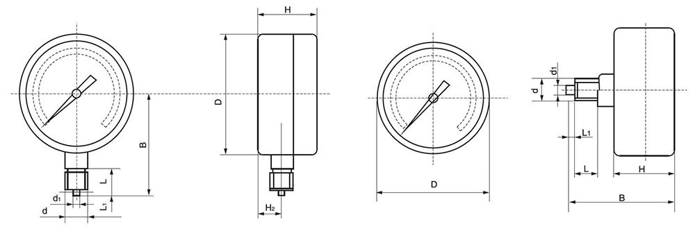 ESG501 Economical Pressure Gauge drawing