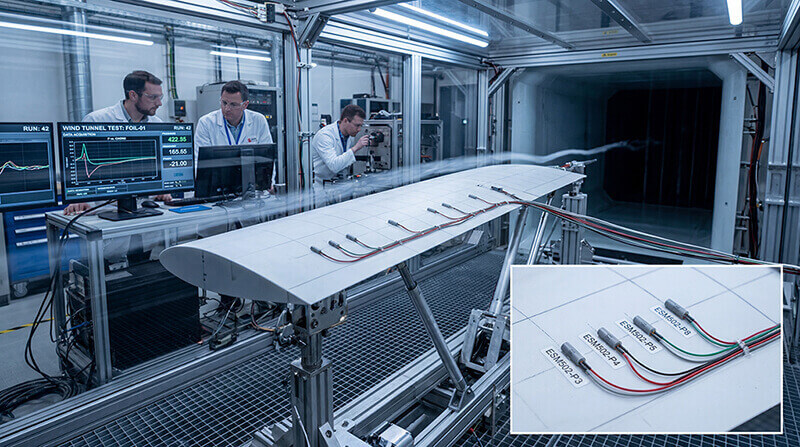 ESM502 Miniature Pressure Sensor wind tunnel test