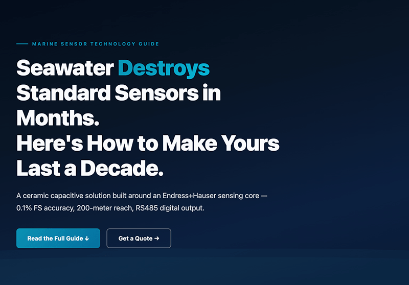Seawater Level Measurement: A Guide to Selecting the Right Sensor